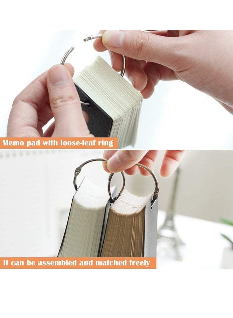 Study Cards with Ring, Flash Cards, Kraft Paper Index Card Stock, Blank Memo Pads, Mini Notepads for Learning and Working (4 Packs, 100 Sheets Each) - Image 3