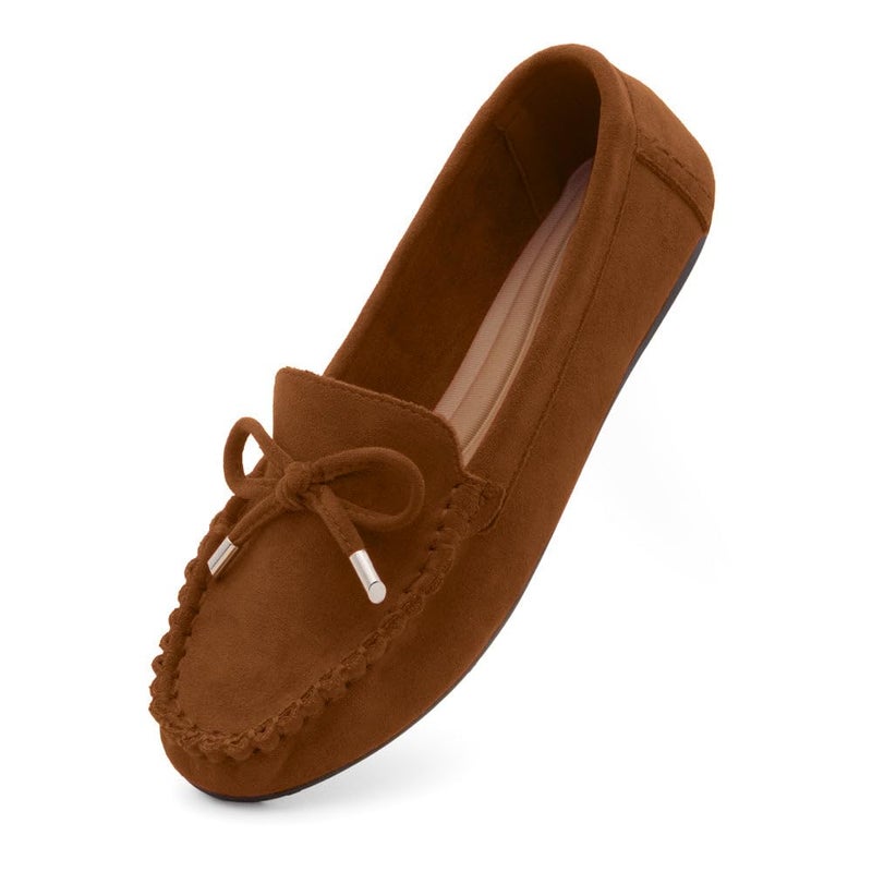 Herstyle Loafers for Women â€“ Slip-On Business Flats Shoes | Dressy Casual Walking Flats with Memory Foam Insole | Lightweight & Comfortable Moccasins for Office & Travel, 2024Cognac, Size 11.0, Canal - Image 1