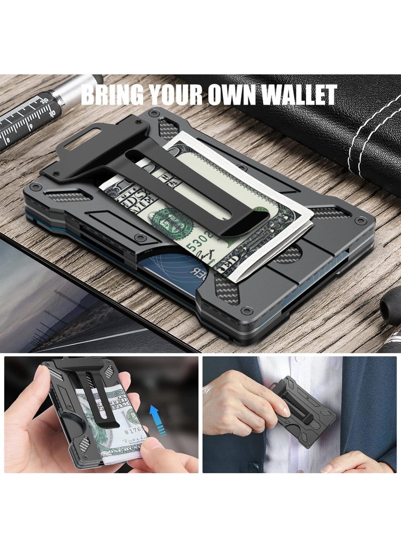 Ultra-Thin Minimalist Wallet For Men Slim Aluminum Metal Money Clip with Transparent Work RFID Metal Wallet Work ID Card Holder Business Card Holder with Clear Window ID Badge Clip Cash Card  (Black) - pzsku/Z1295D784529AC90A4DA8Z/45/_/1700798568/1d4beae6-a931-4a42-b715-20b55db7ac28