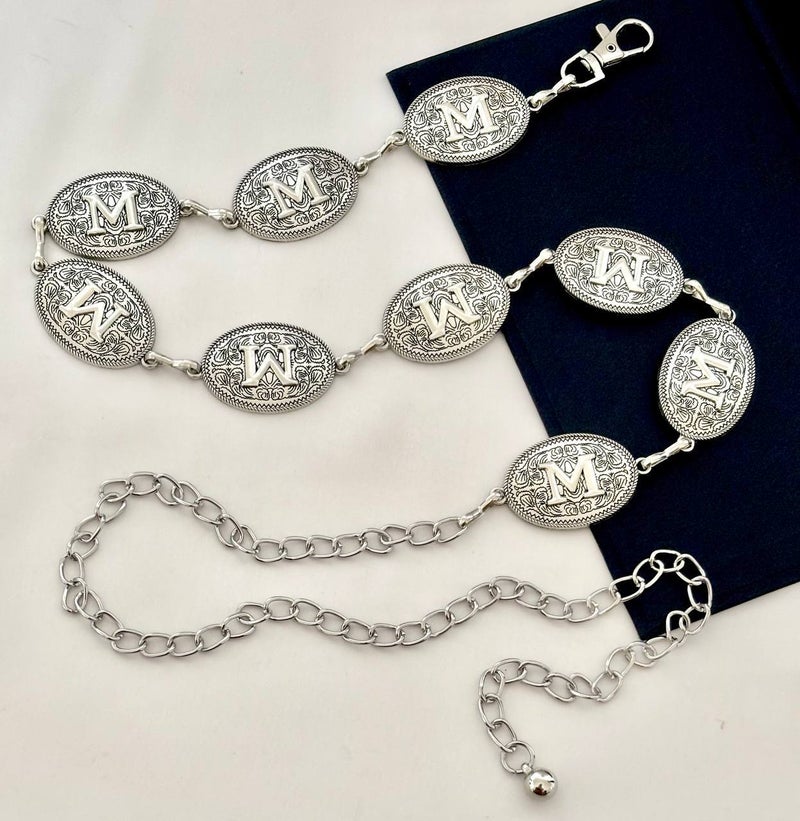 حزام وسط معدن فضي حريمي - M - Image 1