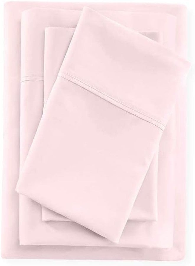 EASY BEDDING 800 Thread Count 4 Piece Bedding Set Includes- 1 Flat Sheet, 12" Deep Pocket Fitted Sheet & 2 Pillow Cover- 100% Cotton Premium Bedsheet Set -Pink Solid,King Size. - Image 1