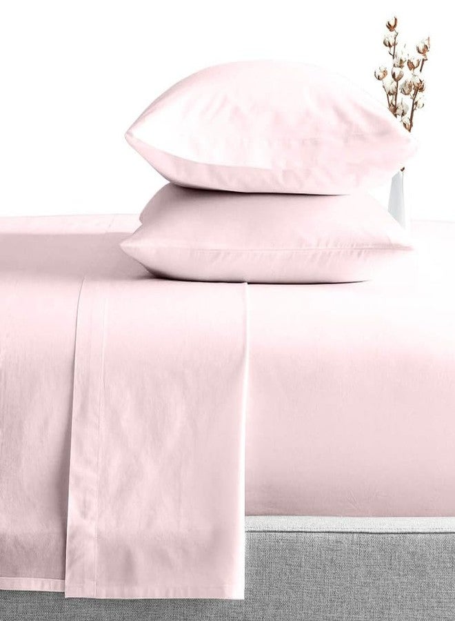 EASY BEDDING 800 Thread Count 4 Piece Bedding Set Includes- 1 Flat Sheet, 12" Deep Pocket Fitted Sheet & 2 Pillow Cover- 100% Cotton Premium Bedsheet Set -Pink Solid,King Size. - Image 2
