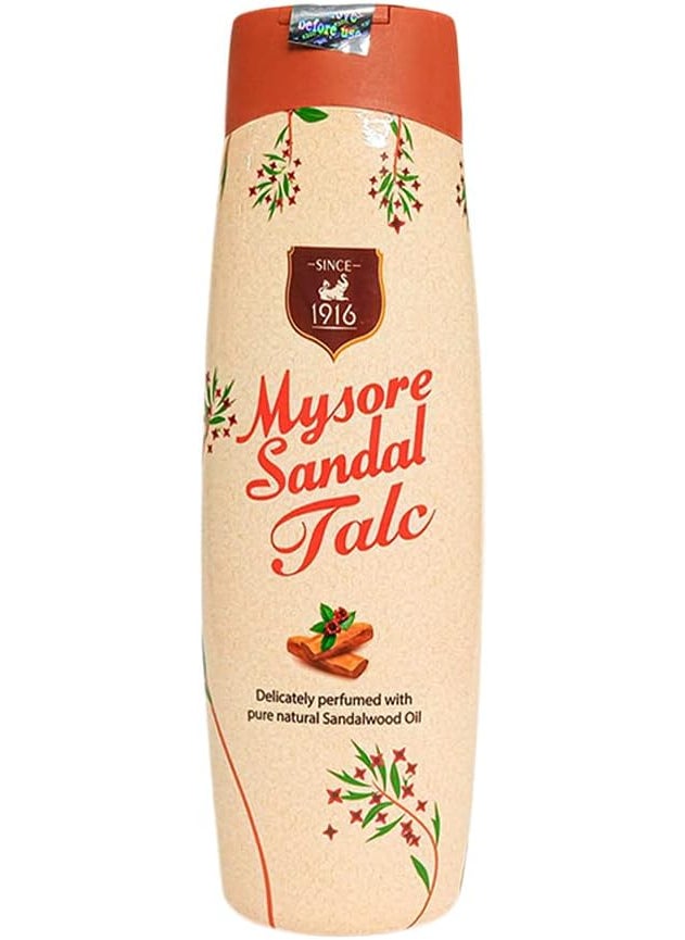 Mysore Sandal - Mysore Sandal Talcum Powder 300g Powder By KSDL, 10.5 Ounces - 100% Pure Sandalwood Oil - No Harsh Chemicals (Pack of 1 - (1 X 300 Grams)) - Image 1