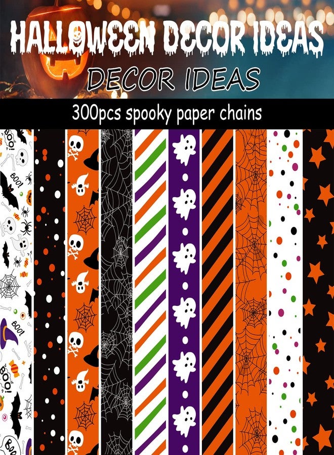 ASTARON 300 Links Halloween Paper Chains Halloween Paper Craft Kit for Spooky Party Decorations, 10 Styles - Image 2