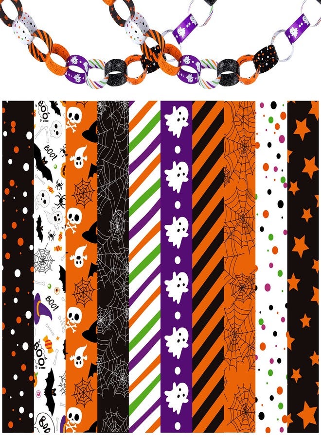ASTARON 300 Links Halloween Paper Chains Halloween Paper Craft Kit for Spooky Party Decorations, 10 Styles - Image 1