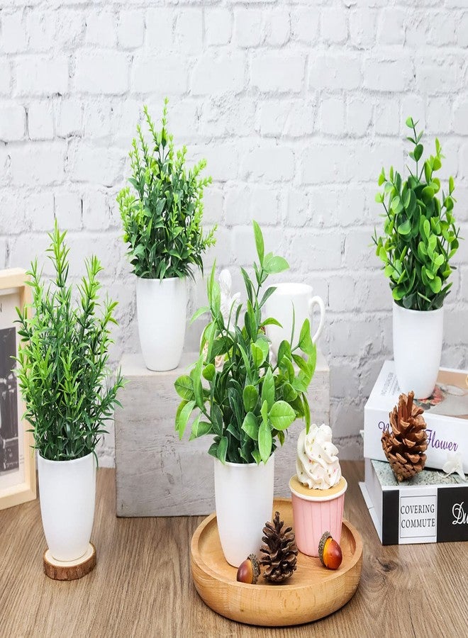 Der Rose Faux Plants Indoor, 4 Pack Small Fake Plants Mini Artificial Plants in Pots for Home Office Shelf Farmhouse Bathroom Decor - Image 4