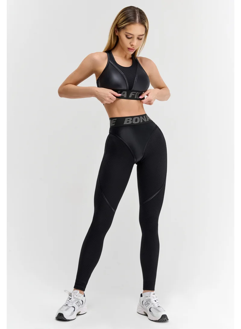 Bona Fide Extra "Black Skin" Bona Fide Premium Quality Leggings for Women with Unique Design and Push Up - High Waisted Tummy Control Legging for Women | Best Price UAE