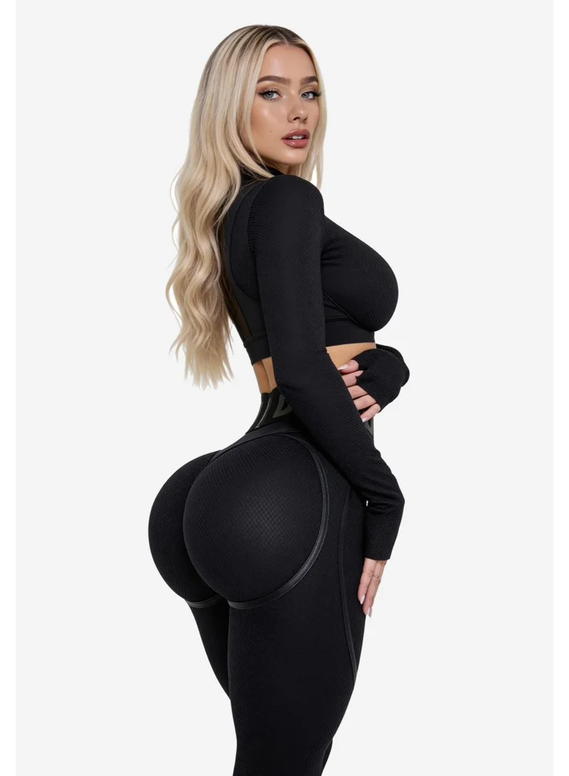 Bona Fide Extra "Black Skin" Extra Skin High Waist Gym Leggings for Women for Women | Best Price UAE