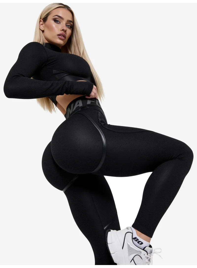 Bona Fide Extra "Black Skin" Extra Skin High Waist Gym Leggings for Women for Women | Best Price UAE