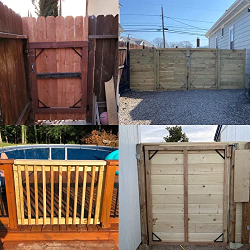 HILLMASTER Anti Sag Gate Frame Kit Gate Corner Brace Bracket Heavy Duty Adjustable Gate Hardware with Gate Latch for Wooden Fences,Driveway Gates,Shed Doors,Corral Gates,Wood Windows - Image 4