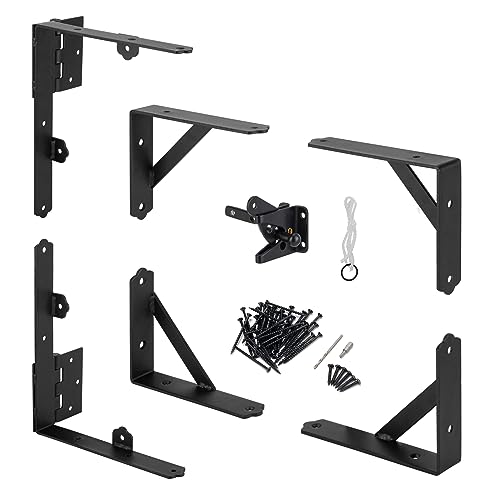 HILLMASTER Anti Sag Gate Frame Kit Gate Corner Brace Bracket Heavy Duty Adjustable Gate Hardware with Gate Latch for Wooden Fences,Driveway Gates,Shed Doors,Corral Gates,Wood Windows - Image 1