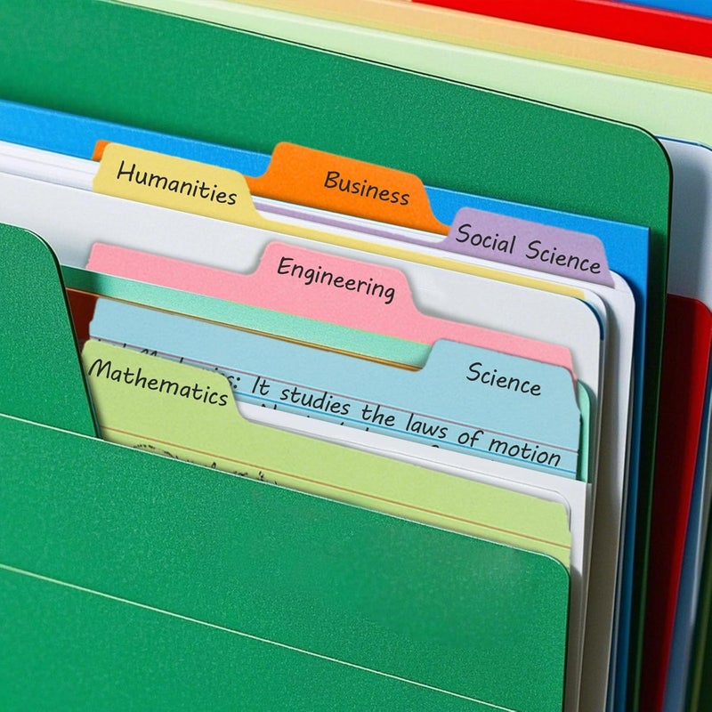 Koogel Index Cards 3x5, 252PCS Colored Flash Card Dividers with Tabs, Dividers Notecards Memo Scratch Pad for Studying Color Coding Project School Supplies Learning Recipe Note Taking To Do List - Image 4