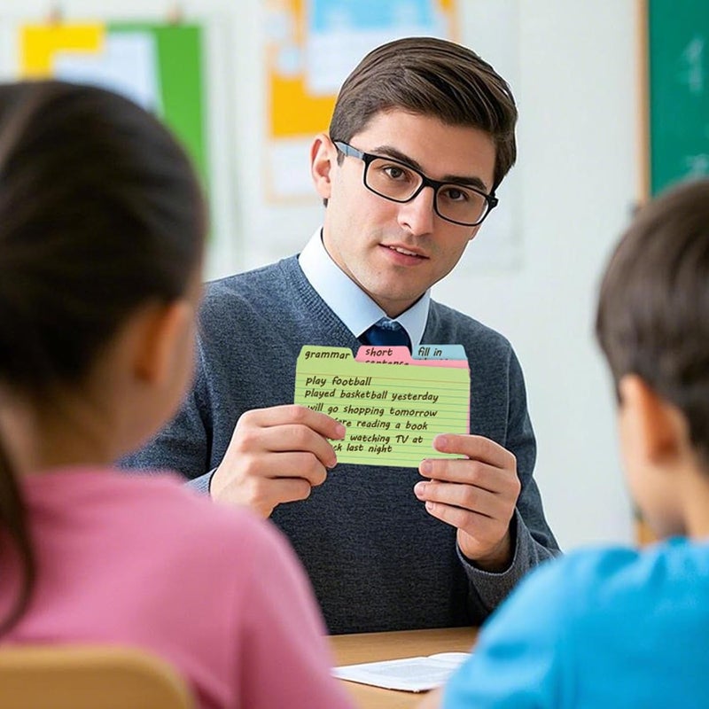 Koogel Index Cards 3x5, 252PCS Colored Flash Card Dividers with Tabs, Dividers Notecards Memo Scratch Pad for Studying Color Coding Project School Supplies Learning Recipe Note Taking To Do List - Image 3