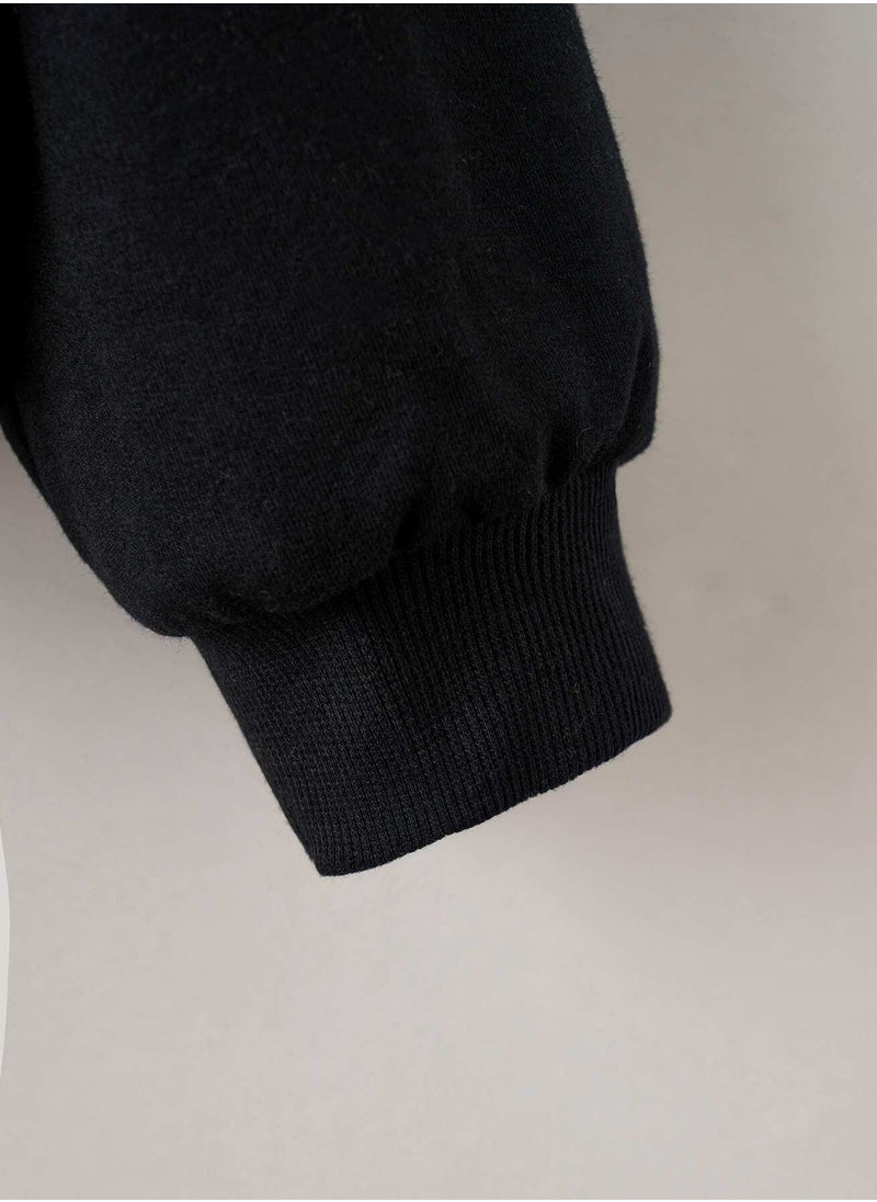 Generic - Letter Embroidery Drop Shoulder Sweatshirt - Image 1