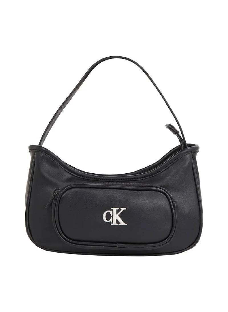 Calvin Klein Jeans Kids' Logo Shoulder Bag - Faux Leather, Black