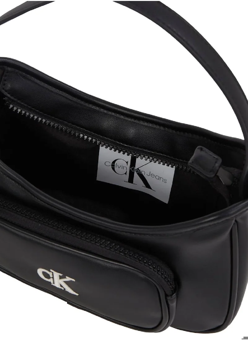 Calvin Klein Jeans Kids' Logo Shoulder Bag - Faux Leather, Black