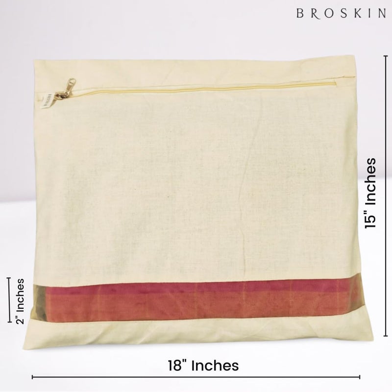 BROSKIN BROSKIN Cotton Big Saree Covers For Silk Saree Tops Dress Lehengas Clothes with Zip Closure Cotton Saree Bags with Transparent Breathable Window for Wardrobe Organizer Pack Of 18 18 X 15 Inches - Image 2