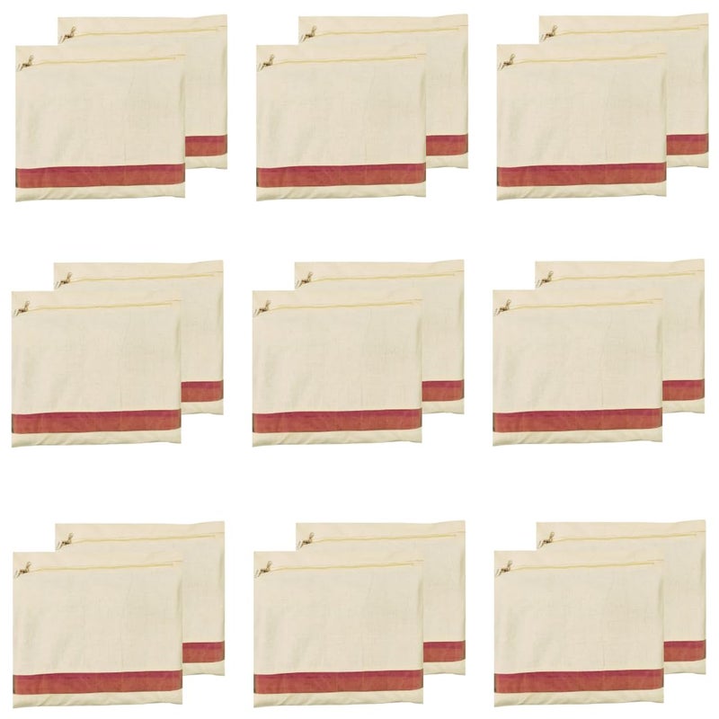 BROSKIN BROSKIN Cotton Big Saree Covers For Silk Saree Tops Dress Lehengas Clothes with Zip Closure Cotton Saree Bags with Transparent Breathable Window for Wardrobe Organizer Pack Of 18 18 X 15 Inches - Image 1