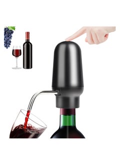 SYOSI Smart Electric Wine Aerator Dispenser, Electric Wine Aerator Pourer, Wine Decanter Pump Dispenser Set Rechargeable Design with Micro USB Cable, Pump Dispenser Perfect for Perfect Pouring（BLACK)  - Image 1