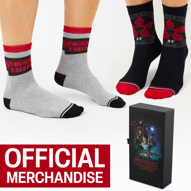 Stranger Things Crew Socks for Women & Teens US Size 4-9, Pack of 5 Soft Breathable Warm Novelty Socks, Gifts for Women (4/9 US, Multi Red) - Image 5
