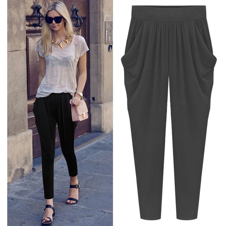 Plus fat plus cropped pants women's summer fat mm pants thin size 200kg slim loose fat sister harem pants  - Image 2