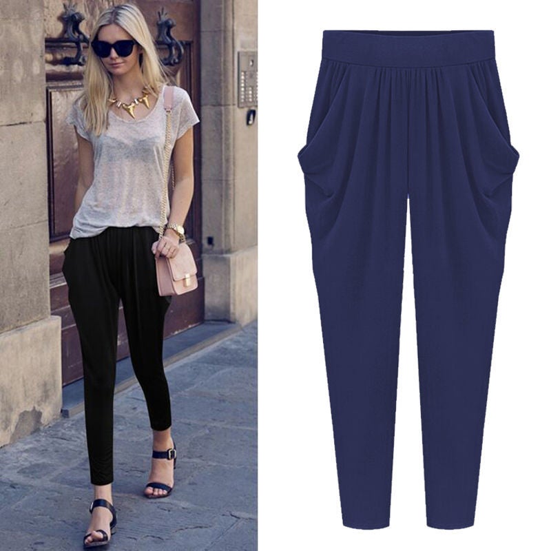Plus fat plus cropped pants women's summer fat mm pants thin size 200kg slim loose fat sister harem pants  - Image 1