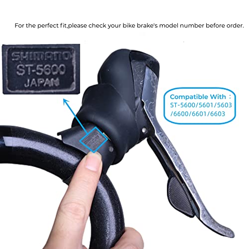 NELboNs Bike Brake Levers Hoods Compatible with 105 ST-5600/5601/6600 Ultegra Silicone Protector,1 Pair/Black - Image 4