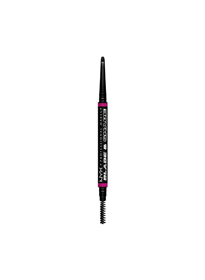 NYX PROFESSIONAL MAKEUP NYX Professional Makeup Blade & Shade, Dual Edged Brow Pencil, Up to 16HR wear, Smooth-glide pigment, Black