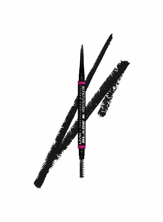NYX PROFESSIONAL MAKEUP NYX Professional Makeup Blade & Shade, Dual Edged Brow Pencil, Up to 16HR wear, Smooth-glide pigment, Black