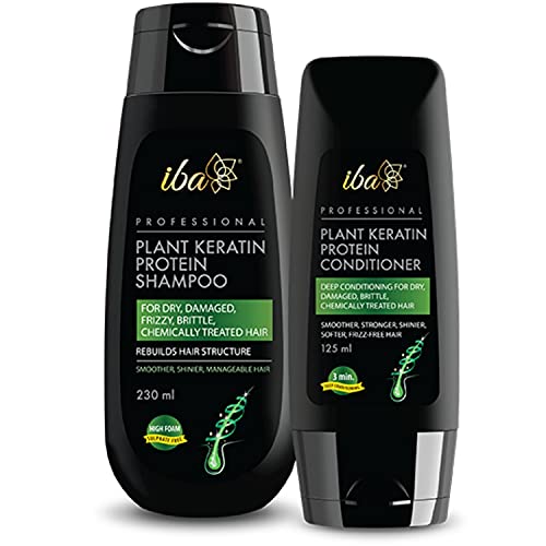 Iba Plant Keratin Hair Shampoo & Conditioner Combo | No Sulfates, No Parabens, High Foaming Formula For Dry Frizzy Damaged Hair - Image 1
