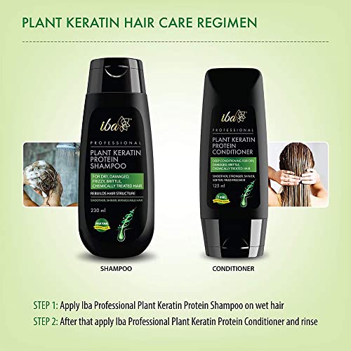 Iba Plant Keratin Hair Shampoo & Conditioner Combo | No Sulfates, No Parabens, High Foaming Formula For Dry Frizzy Damaged Hair - Image 3