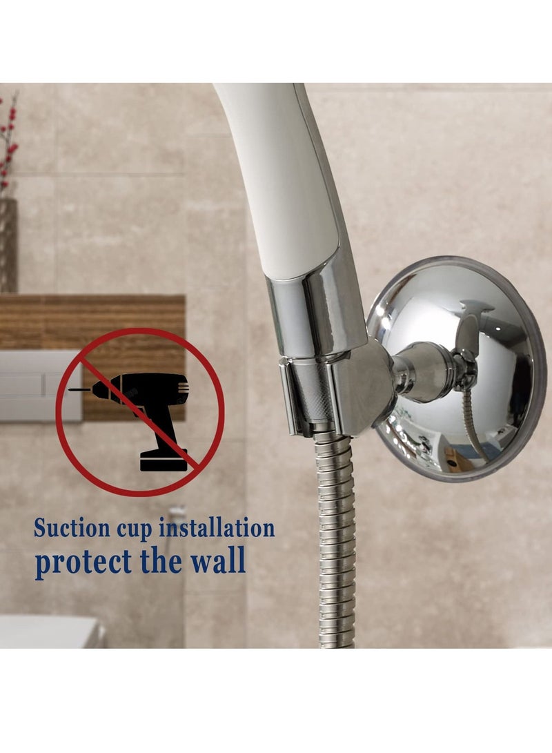 واي آند دي Shower Head Holders,360°Rotation Adjustable Bracket,Adjustable Removable Mount, Vacuum Suction Cup - Image 4