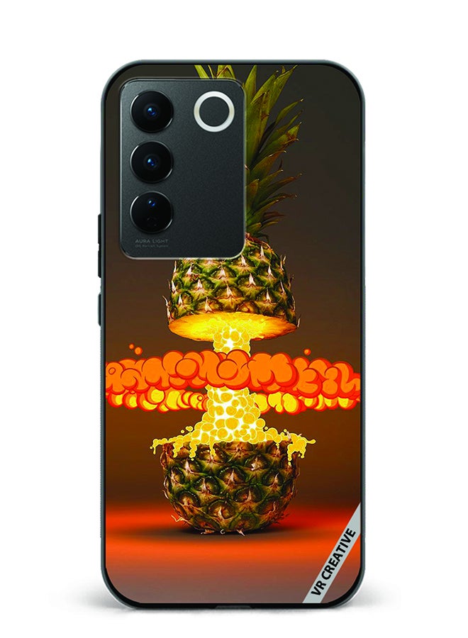 VR CREATIVE Protective Case Cover For Vivo V27e Fire Pineapple Design Multicolour - Image 1