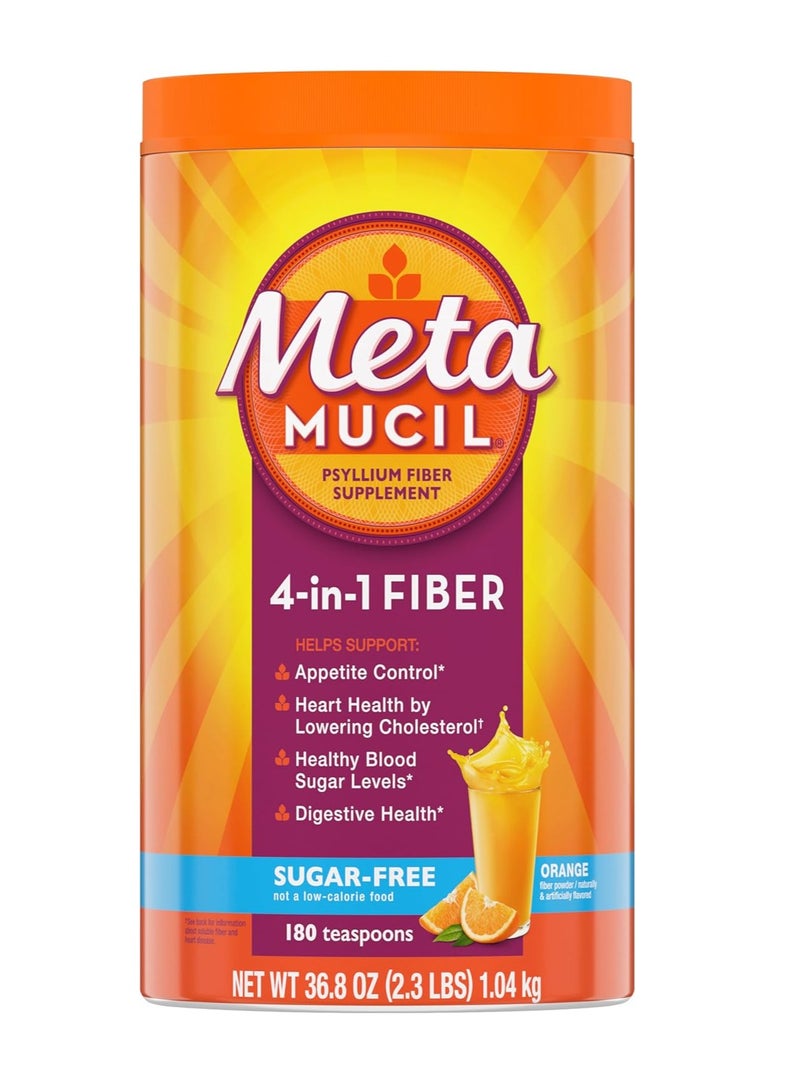 Metamucil Daily Fiber Supplement Orange Smooth Sugar Free Psyllium Husk Fiber Powder 180 (OLD)