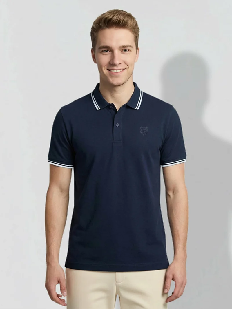 Being Human Men Brand Logo Polo Collar T-shirt