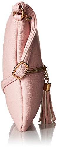 DELUXITY Lightweight Medium Crossbody Bag with Tassel (Blush) - Image 3
