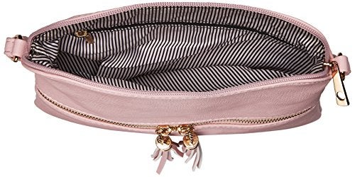 DELUXITY Lightweight Medium Crossbody Bag with Tassel (Blush) - Image 5