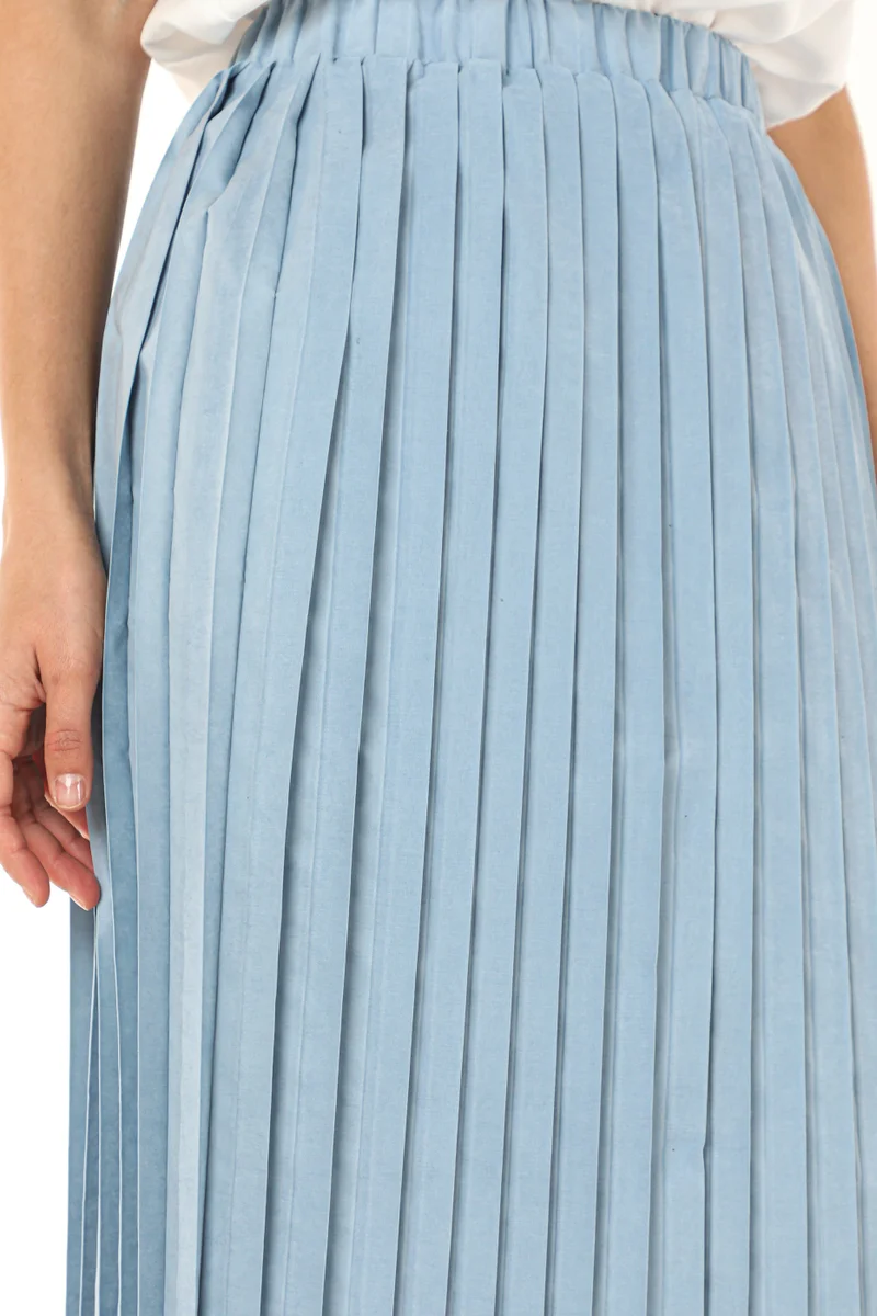 Moistreet  Pleated High Waist Midi Skirt for Women | Best Price UAE