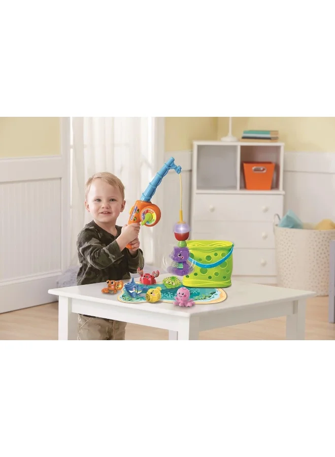 vtech VTech - Wiggle & Jiggle Fishing Fun | Smart Fishing Rod, 7 Sea Creatures | 3 Game Modes, Interactive Light-Up Bobber | Songs & Melodies, Toy for Kids