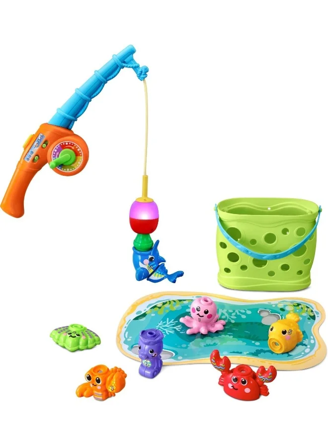 vtech VTech - Wiggle & Jiggle Fishing Fun | Smart Fishing Rod, 7 Sea Creatures | 3 Game Modes, Interactive Light-Up Bobber | Songs & Melodies, Toy for Kids