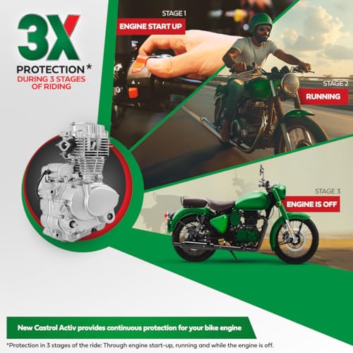Castrol Activ CRUISE 20W-50 4T Engine Oil with Synthetic Technology for Bajaj Bikes (1L) | 3X Protection with Actibond Technology | Engine Protection for Bikes | API SN and JASO MA2 - Image 5