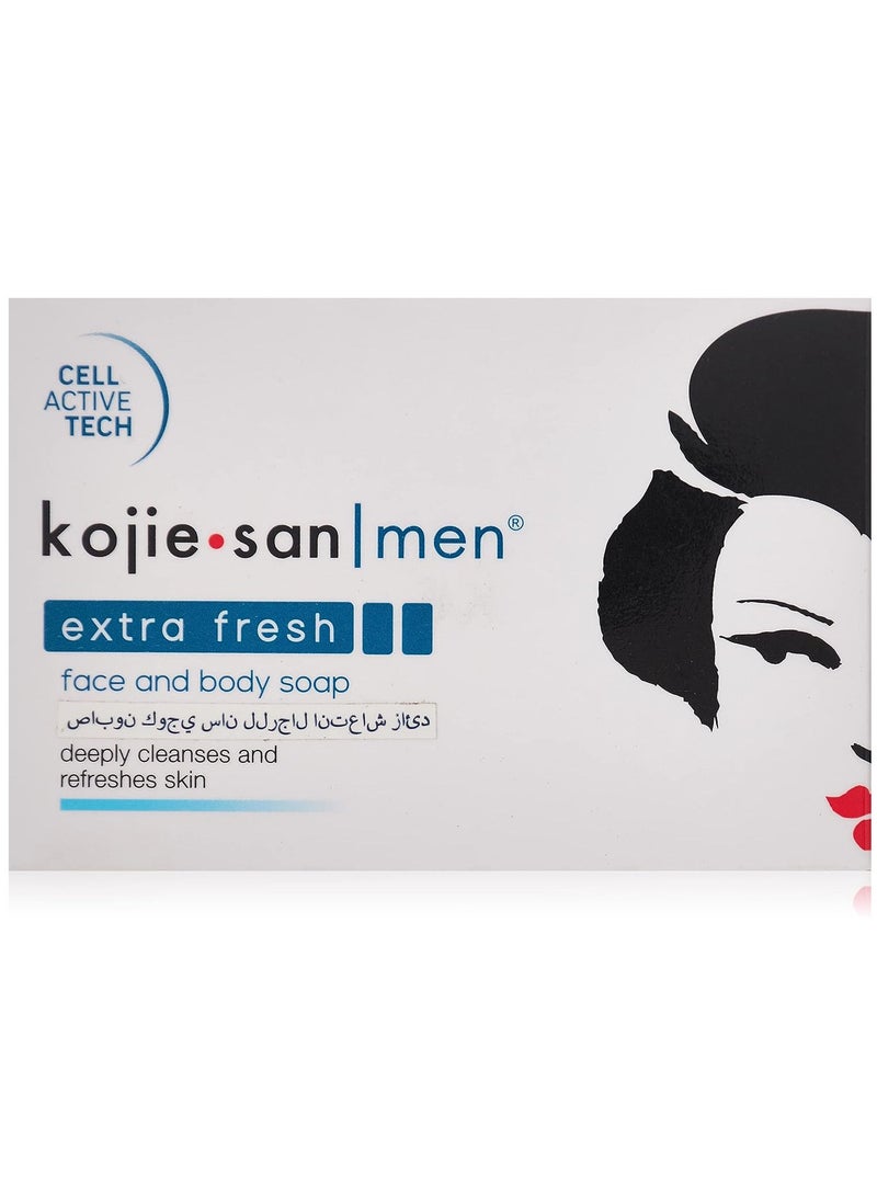 Kojie san men extra fresh face and body soap 135gm - Image 1