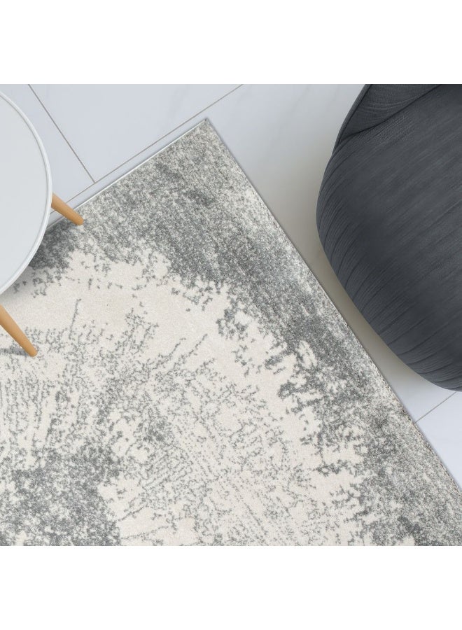 DANUBE HOME Sahara Modern Abstracts Rug | Washable Modern Rugs Style | Polypropylene + Polyester Area Rug Floor Covering | Indoor Carpet For Living Room Dining Bedroom 200X300cm-White Grey - Image 1