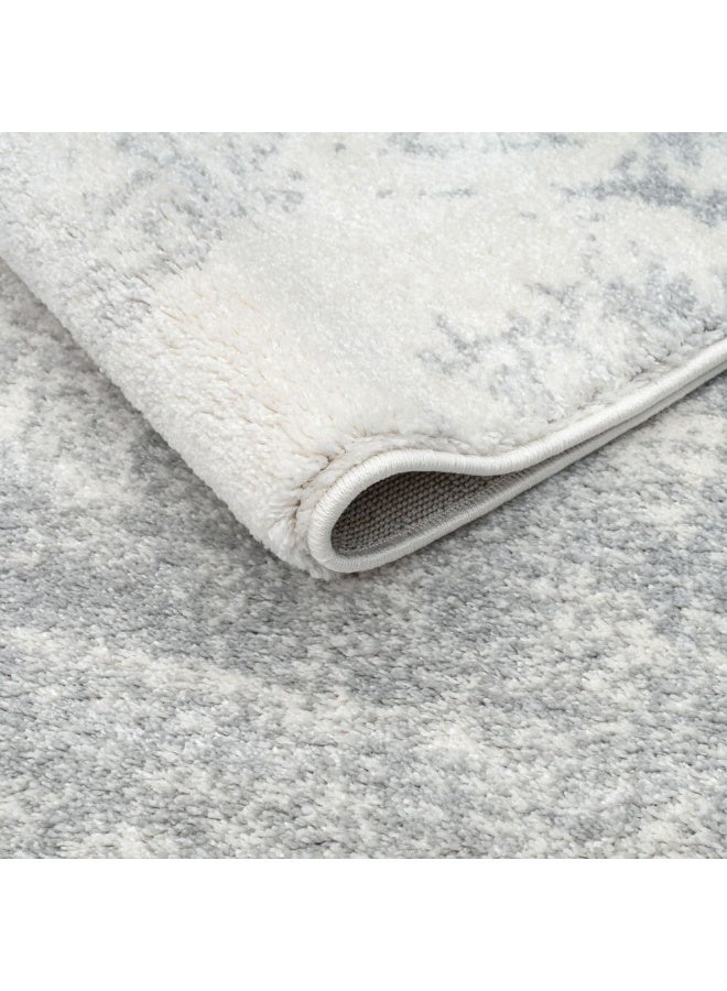 DANUBE HOME Sahara Modern Abstracts Rug | Washable Modern Rugs Style | Polypropylene + Polyester Area Rug Floor Covering | Indoor Carpet For Living Room Dining Bedroom 200X300cm-White Grey - Image 3
