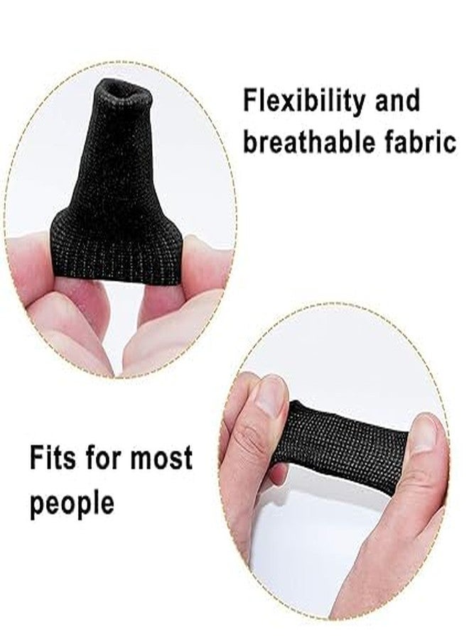 Mluffy Adjustable Pain Relief Thumb Brace Supports Elastic Compression Protector | Compression Pression Finger Sleeves Protectors for Cricket, Relieving Pain (Black) (Pack Of 10) - Image 3