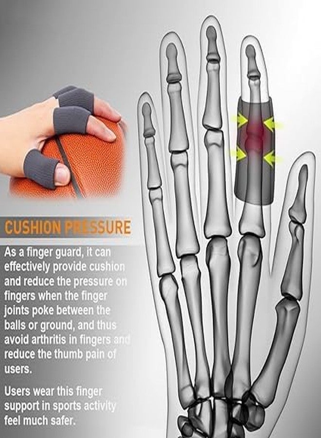 Mluffy Adjustable Pain Relief Thumb Brace Supports Elastic Compression Protector | Compression Pression Finger Sleeves Protectors for Cricket, Relieving Pain (Black) (Pack Of 10) - Image 5