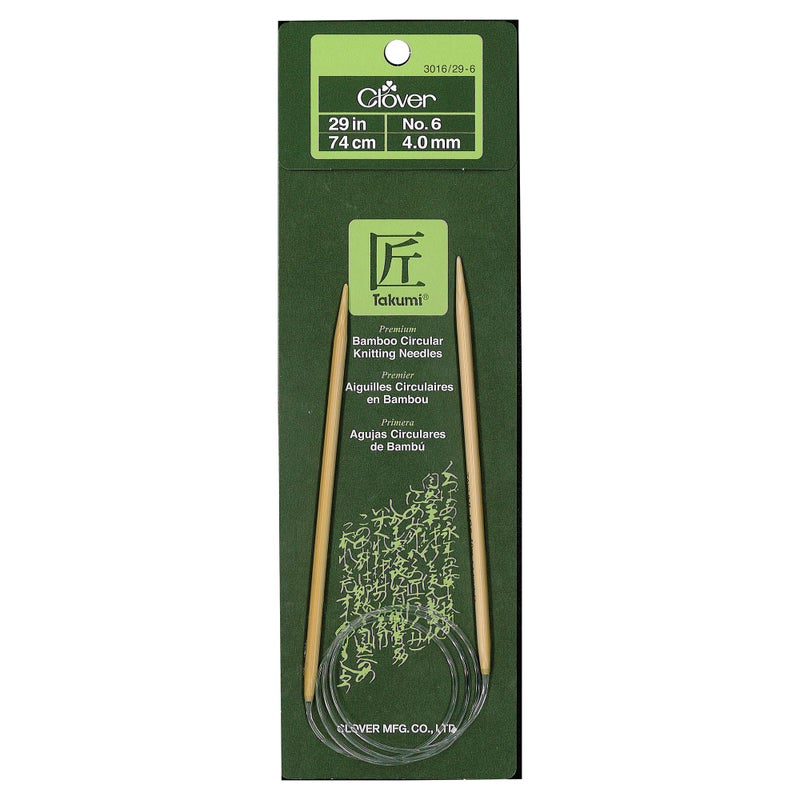 Clover 30162906 Takumi Bamboo Circular 29Inch Knitting Needles Size 6