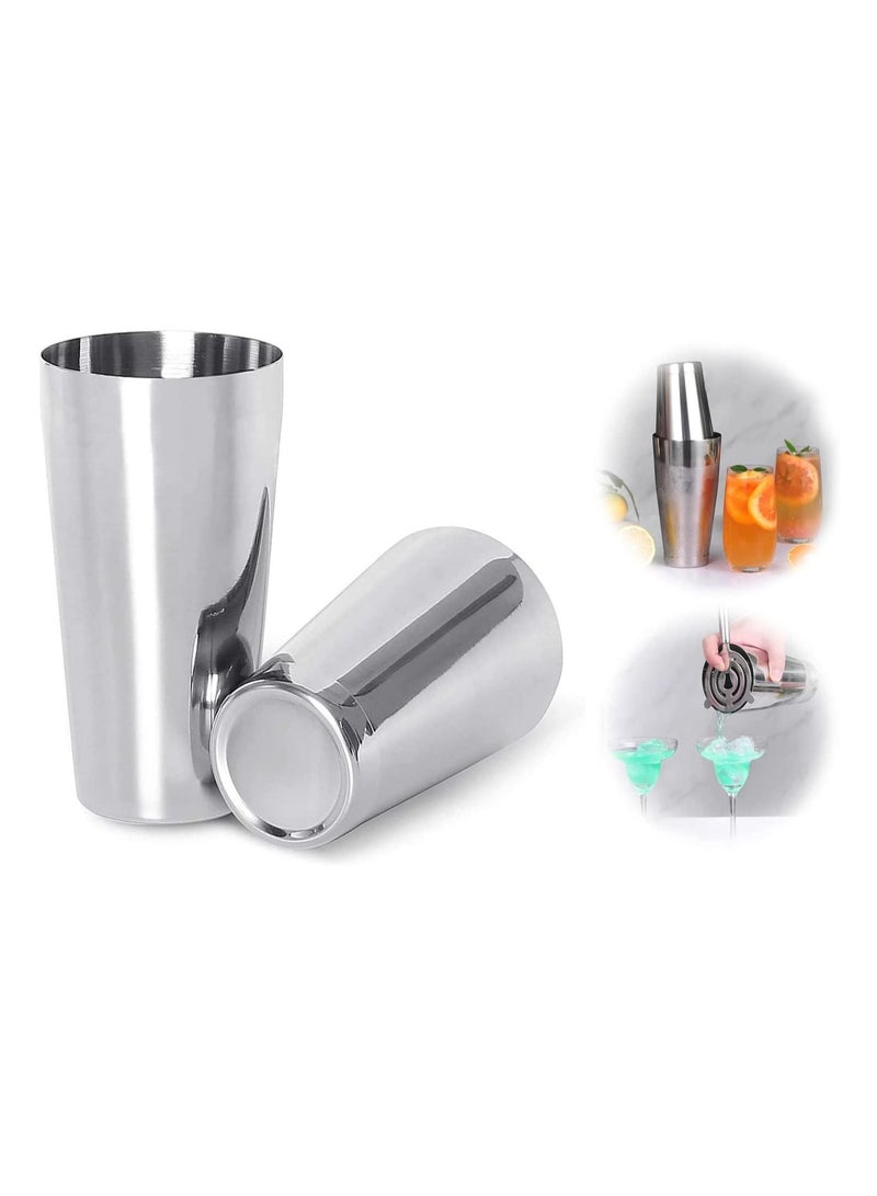 Boston Cocktail Shaker, 2-Piece All Stainless Steel Boston Shaker Tins, 18oz Weighted and 26oz Unweighted Boston Cocktail Shaker Bar Set for Professional Bartenders and Home Cocktail Lovers - Image 1