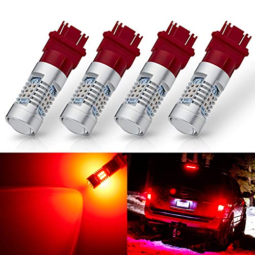 ANTLINE Extremely Bright 3157 3156 3156A 3057 4057 4157 3057LL 3457 3157K 21-SMD 1260 Lumens LED Bulb Replacement Brilliant Red for Car Brake Tail Turn Signal Blinker Lights Bulbs (Pack of 4) - Image 1