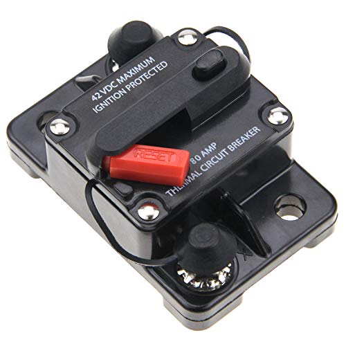 ZOOKOTO 12V- 42V DC Waterproof Circuit Breaker 80Amp for Car Automotive Marine Boat Audio Fuse Holder with Manual Reset - Image 3